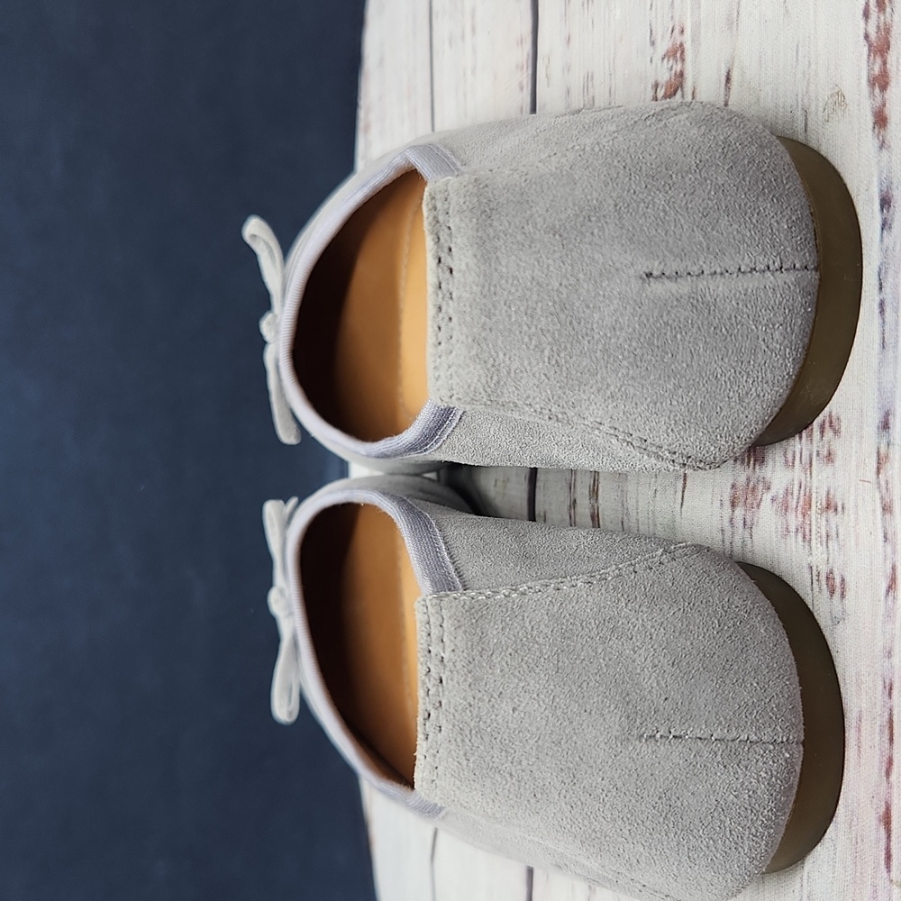 Born | EUC Brin Ballet Flats Slip On Shoes Bow Blue Suede Size 8.5 - Picture 9 of 10